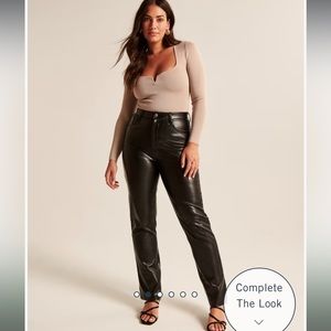 ABERCROMBIE CURVE LOVE VEGAN LEATHER PANTS - BLACK